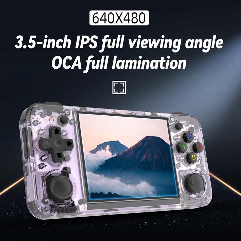 Aivuidbs RG35XX H Linux Retro Handheld Game Console 35xx H with a 64G Card Pre-Loaded 5570 Games,RG35XXH 3.5'' IPS Screen Supports 5G WiFi Bluetooth HDMI and TV Output (RG35XXH-Purple-NEW) - Image 3